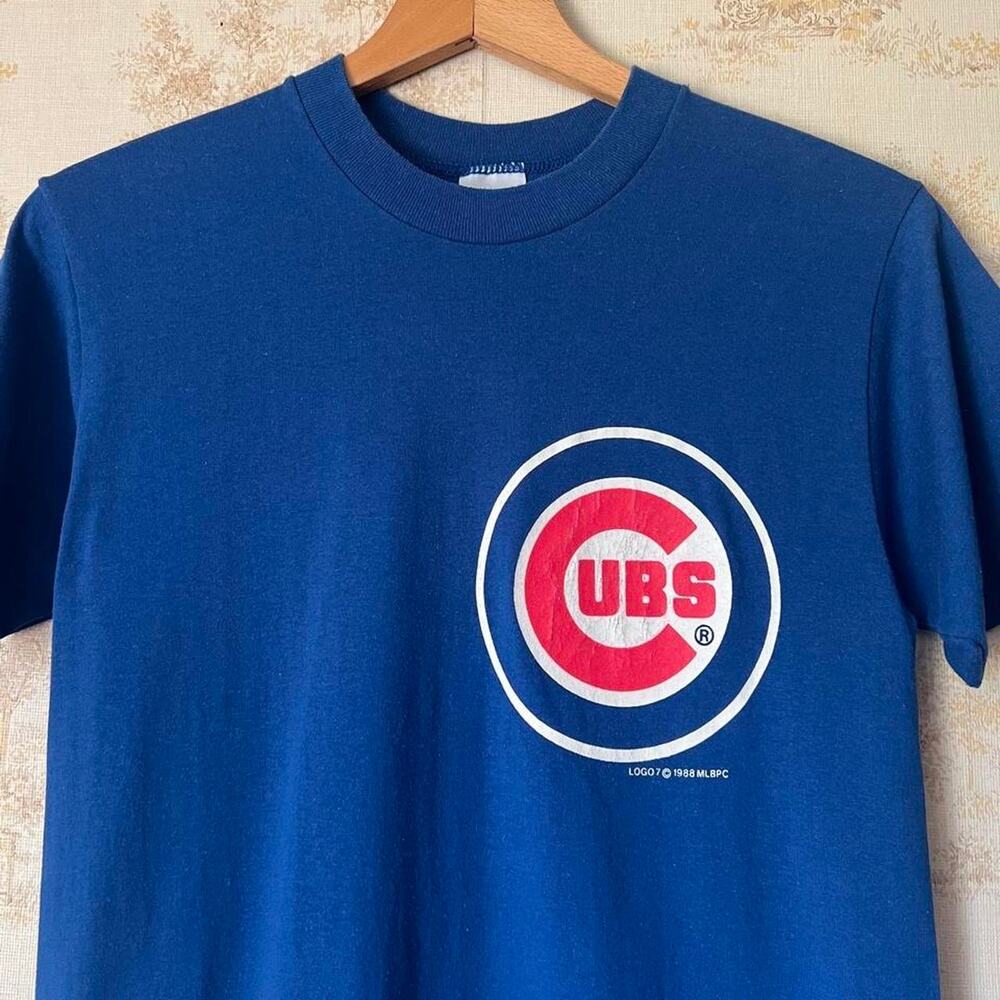 Vintage 80s Chicago Cubs Tee | Logo 7 50/50 Blend | 17x28”